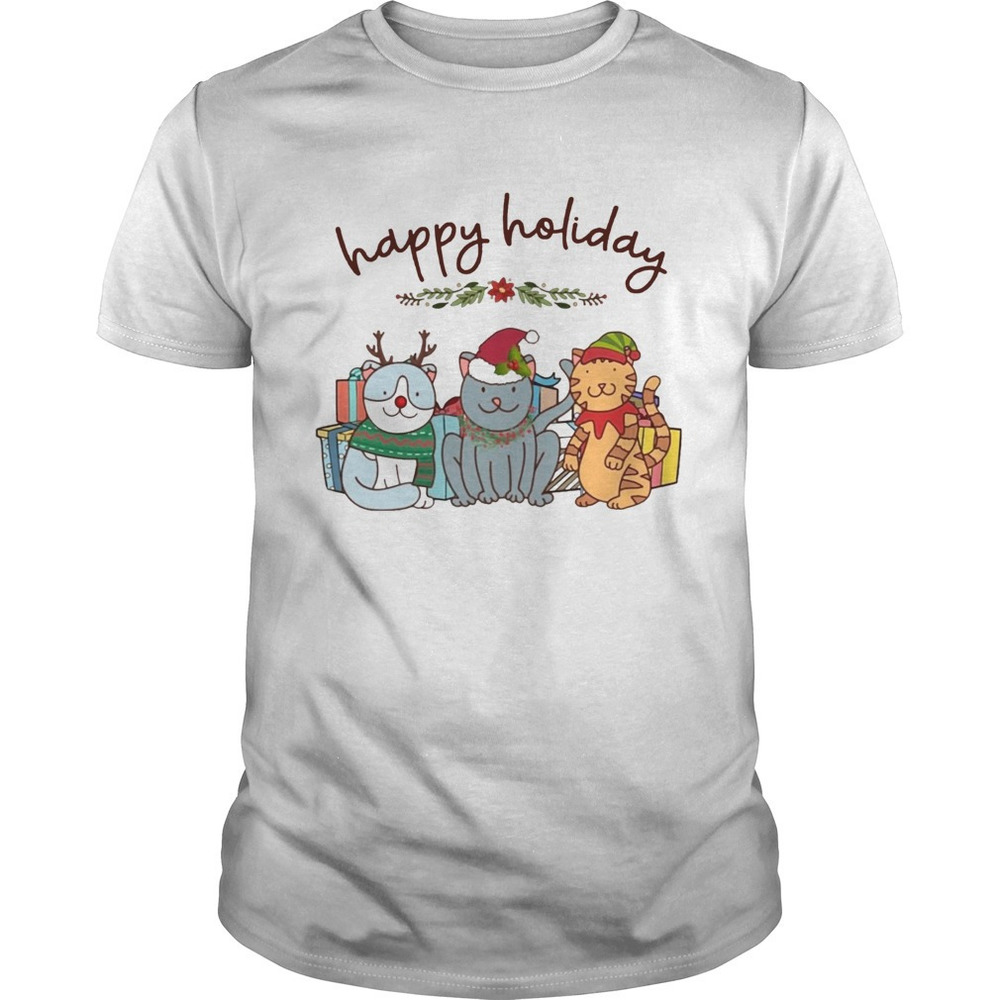 Happy Holliday Cats Christmas Shirt